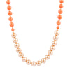 Bordeaux Orange Coral Golden Long Necklace