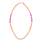 Bordeaux Orange Coral Golden Long Necklace
