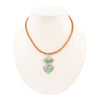 Bronco Blue Turquoise Sterling Silver Concho Pendant Leather Necklace