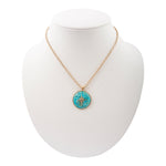 Celestial Blue Turquoise Golden Pendant Necklace