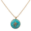 Celestial Blue Turquoise Golden Pendant Necklace