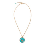 Celestial Blue Turquoise Golden Pendant Necklace