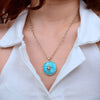 Celestial Blue Turquoise Golden Pendant Necklace