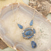 Denim Blue Lapis Sterling Silver Concho Drop Necklace