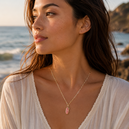 Lucent Orange Sponge Coral Golden Statement Necklace