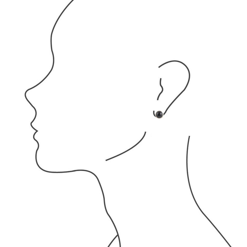 Dainty Dot Onyx and Sterling Silver Stud Earrings