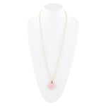 Pink Opal Golden Pendant Necklace