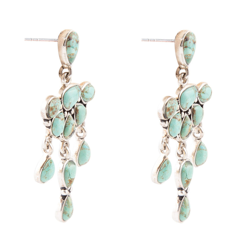 Durango Blue Turquoise Sterling Silver Post Drop Earrings