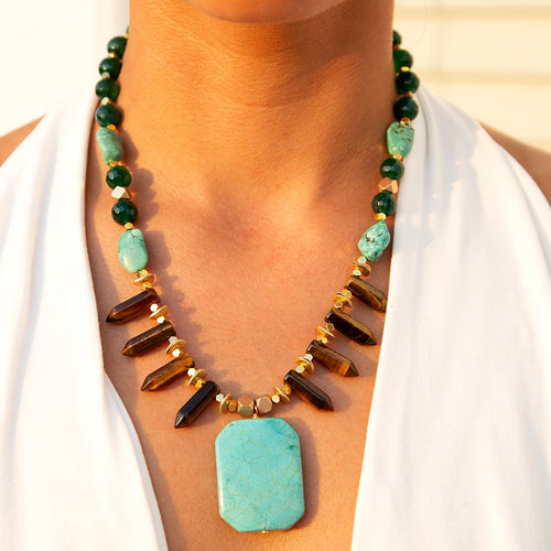 Grotto Blue Turquoise Statement Necklace