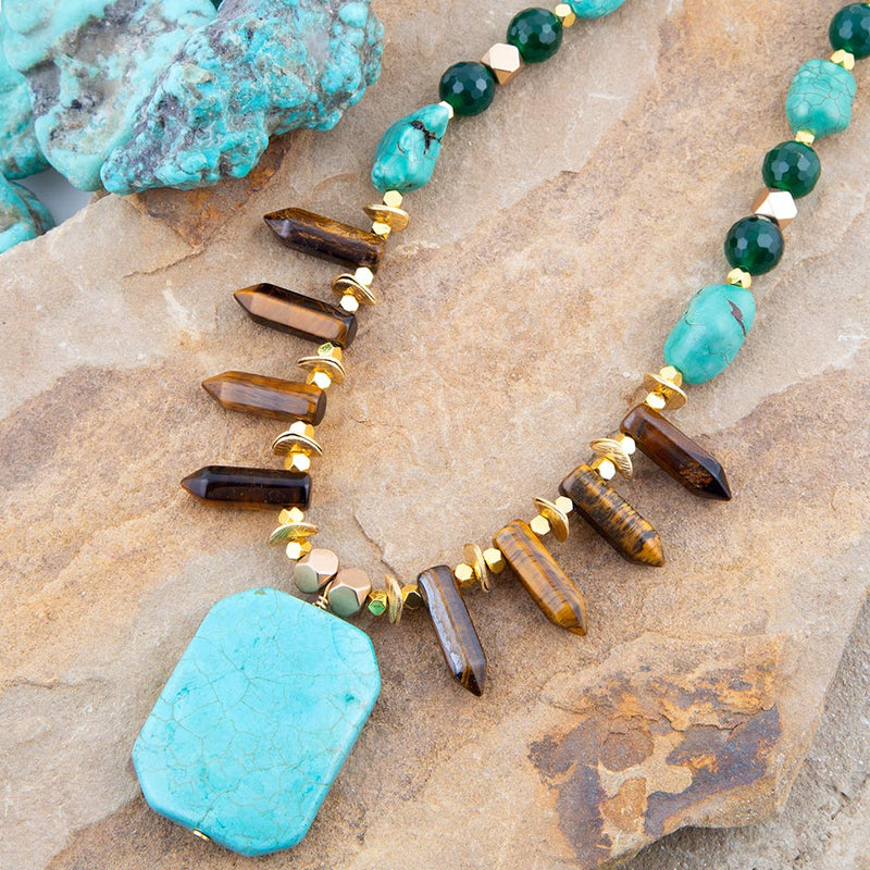 Grotto Blue Turquoise Statement Necklace