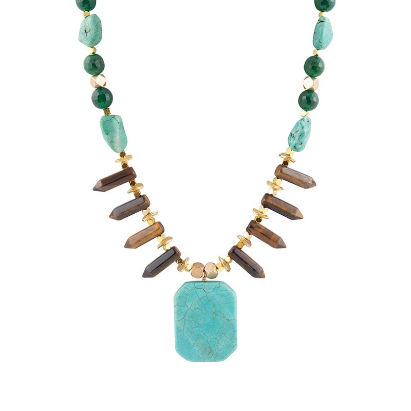 Grotto Blue Turquoise Statement Necklace