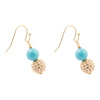 Hepburn Pave and Blue Magnesite Golden Drop Earrings