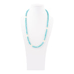 Hepburn Pearl and Blue Magnesite Long Golden Necklace