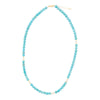 Hepburn Pearl and Blue Magnesite Long Golden Necklace