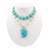 Hepburn Blue Magnesite Golden Pendant Necklace