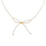 Freshwater Pearl Bow Golden Necklace