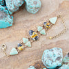 Multi Color Bumblebee Jasper and Green Turquoise Golden Bracelets