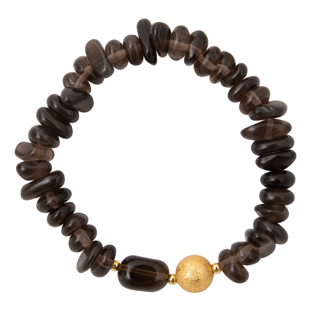 Shadow Luxe Brown Smoky Quartz Golden Bracelet