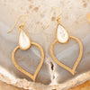 White Mother of Pearl Bedouin Golden Drop Earrings