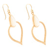White Mother of Pearl Bedouin Golden Drop Earrings