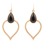 Black Onyx Bedouin Golden Drop Earrings