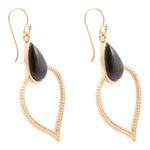 Black Onyx Bedouin Golden Drop Earrings