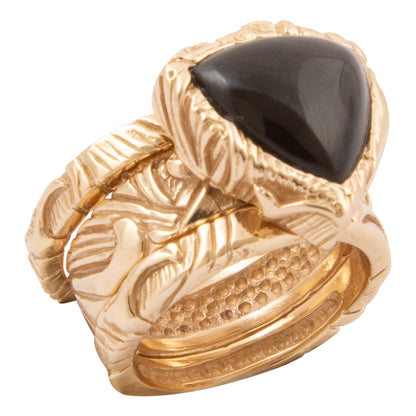 Midnight Luxe Black Onyx Golden Ring Set