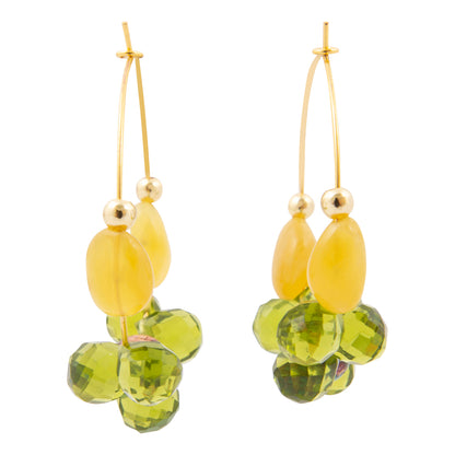 Journey Green Peridot Golden Hoop Earrings