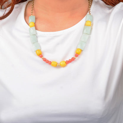 Sunrise Meadows Blue Amazonite Golden Strand Necklace