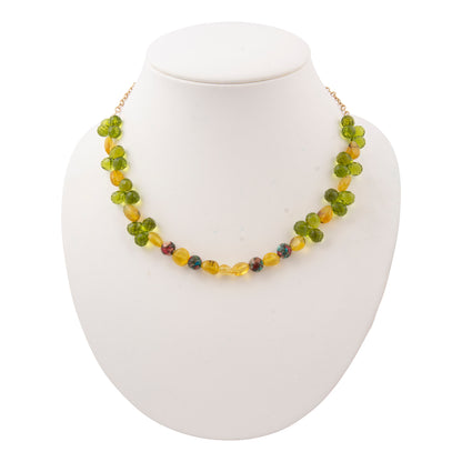 Journey Green Peridot Golden Strand Necklace