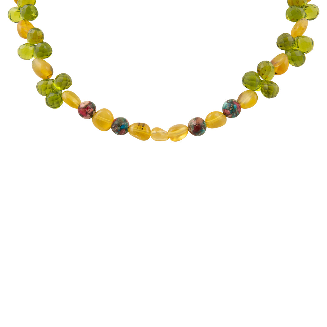 Journey Green Peridot Golden Strand Necklace