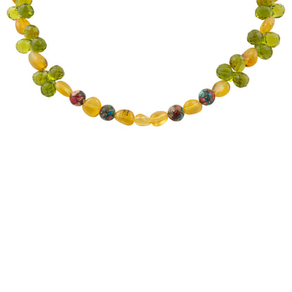 Journey Green Peridot Golden Strand Necklace
