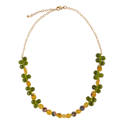 Journey Green Peridot Golden Strand Necklace