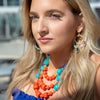 Kaleidoscope Multistone Golden Chandelier Earrings