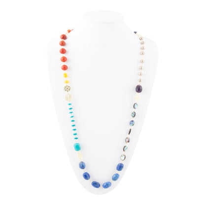 Kaleidoscope Multi-Stone Blue Lapis Long Necklace