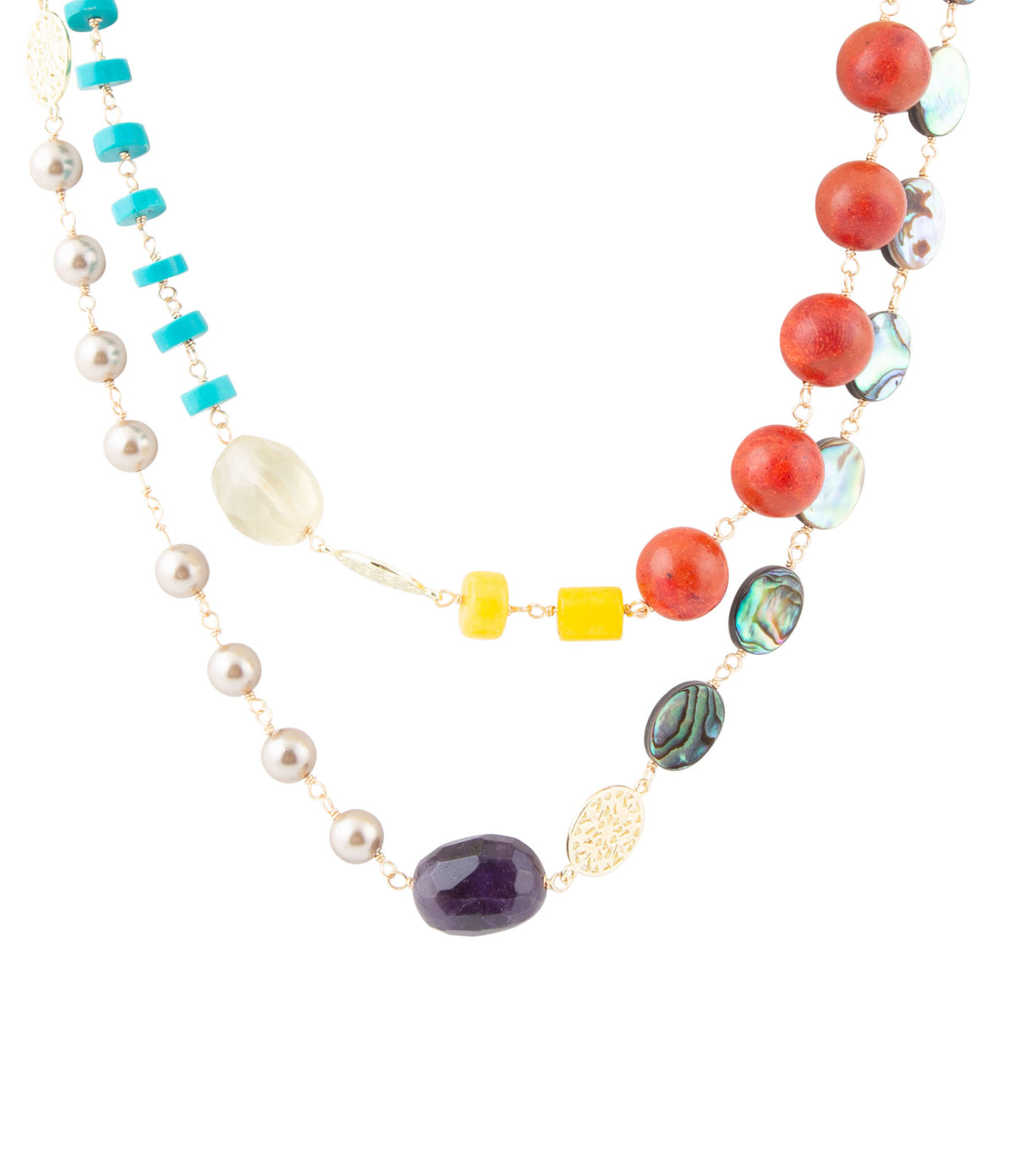 Kaleidoscope Multi-Stone Blue Lapis Long Necklace