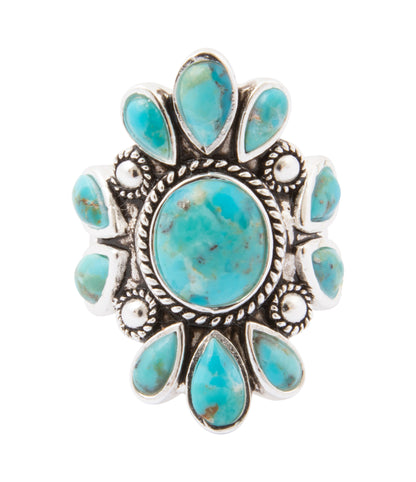 Legacy Blue Turquoise Silver Statement Ring