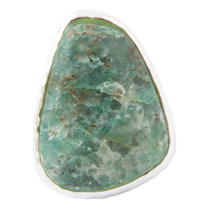 Luminous Blue Green Cuprite Silver Statement Ring