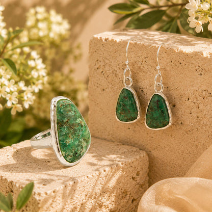 Luminous Blue Green Cuprite Silver-plated Drop Earrings: supplemental group lifestyle