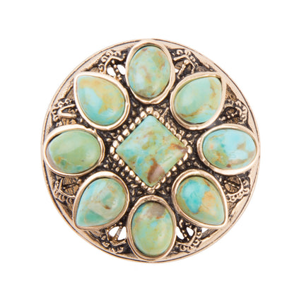 Luxurious Flower Golden Statement Ring