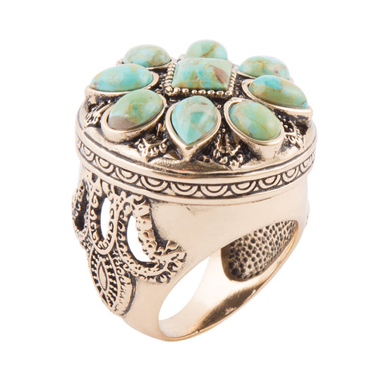 Luxurious Flower Golden Statement Ring