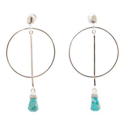 Turquoise Touch Down Silver Post Earrings