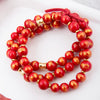 Red Jade Golden Stretch Bracelet Set