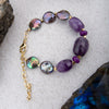 Purple Amethyst and Magnesite Golden Bracelet