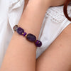 Purple Amethyst and Magnesite Golden Bracelet