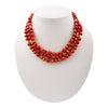Red Jade Golden Statement Necklace