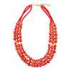 Red Jade Golden Statement Necklace