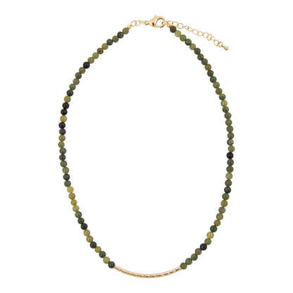 Little Bit Green Jade Golden Bar Necklace