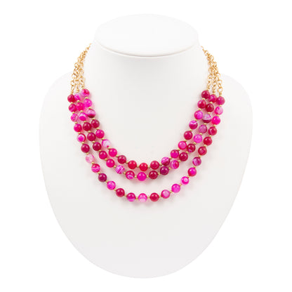 In the Pink Agate Golden Statement Necklace