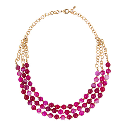 In the Pink Agate Golden Statement Necklace